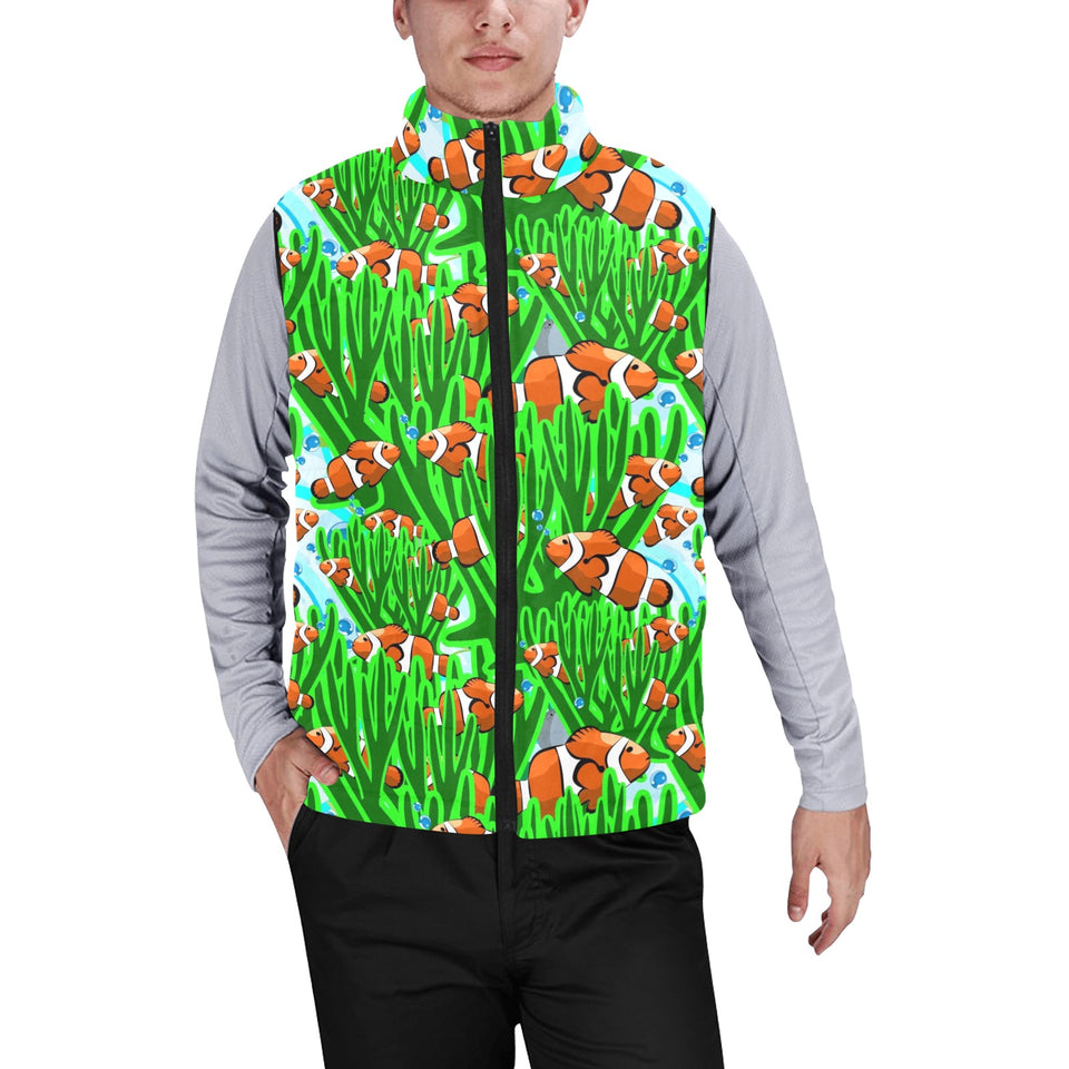Clown Fish Pattern Print Design 01 Men's Padded Vest