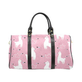 Llama Alpaca pink background Travel Bag
