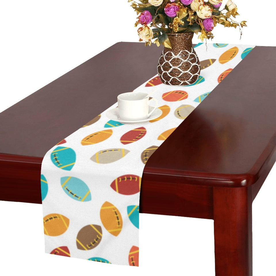 Colorful american football ball pattern Table Runner