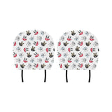French bulldog cup paw pattern Car Headrest Cover