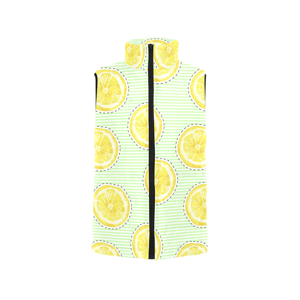 slice of lemon pattern Women's Padded Vest