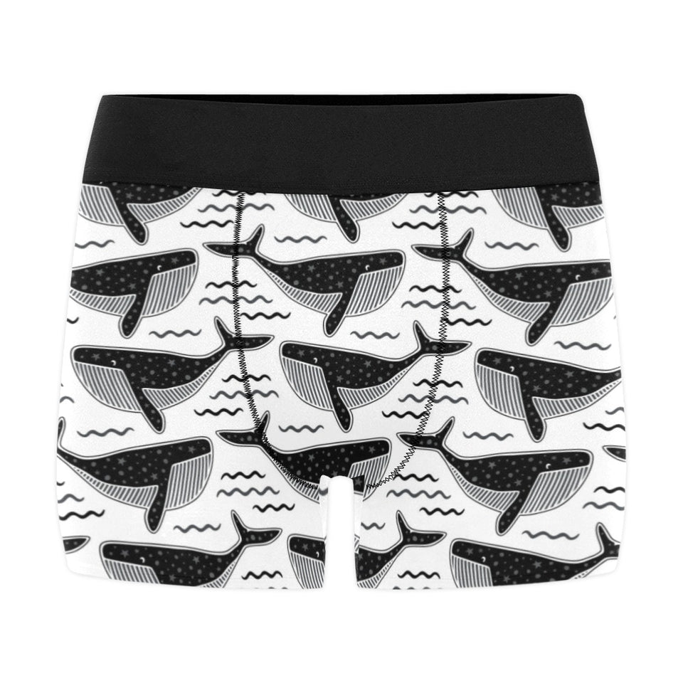 Black whale pattern Men's All Over Print Boxer Briefs Men's Underwear