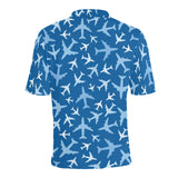 Airplane pattern in the sky Men's All Over Print Polo Shirt