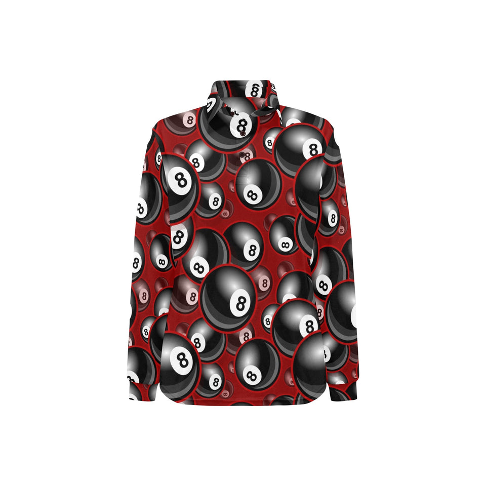 Billiard Ball Pattern Print Design 05 Women's Long Sleeve Polo Shirt