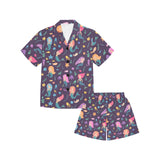 beautiful mermaid Fish jellyfish algae other marin Kids' Boys' Girls' V-Neck Short Pajama Set