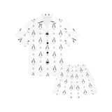 Penguin pattern Kids' Boys' Girls' V-Neck Short Pajama Set
