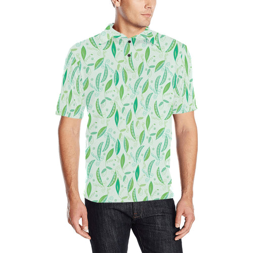 Green Peas Pattern Print Design 01 Men's All Over Print Polo Shirt