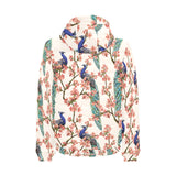 Peacock tropical flower pattern Men's Padded Hooded Jacket