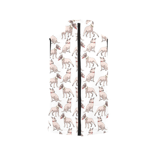 Bull Terrier Pattern Print Design 04 Men's Padded Vest