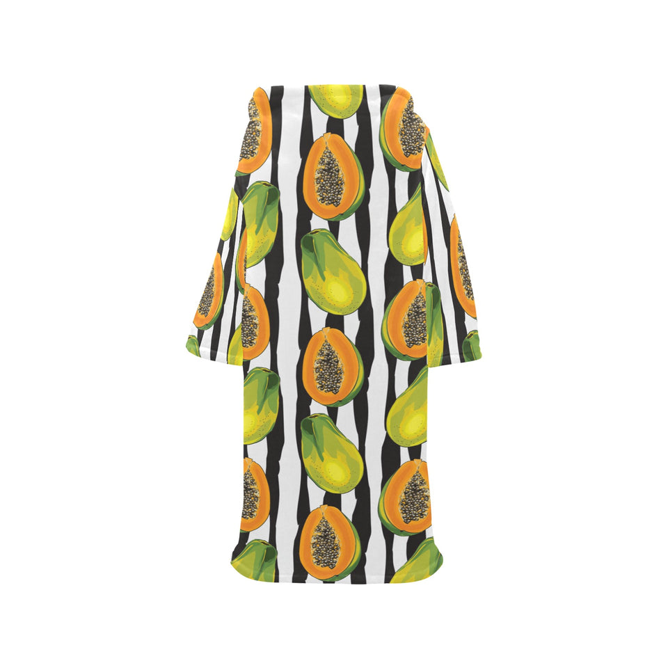 papaya design pattern Blanket Robe with Sleeves