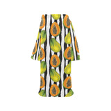 papaya design pattern Blanket Robe with Sleeves