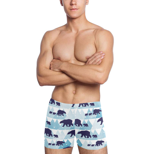 polar bear winter snow pattern Men's Swimming Trunks