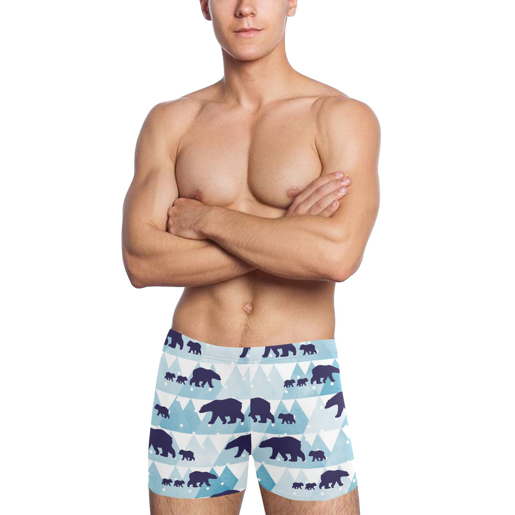 polar bear winter snow pattern Men's Swimming Trunks