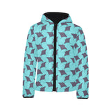 Stingray Pattern Print Design 02 Kids' Boys' Girls' Padded Hooded Jacket