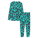 Green leopard skin print pattern Women's All Over Print Pajama Set