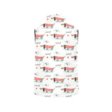 Cute dachshund bone pattern Women's Padded Vest