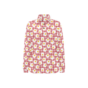 Fried Eggs Pattern Print Design 03 Women's Long Sleeve Polo Shirt