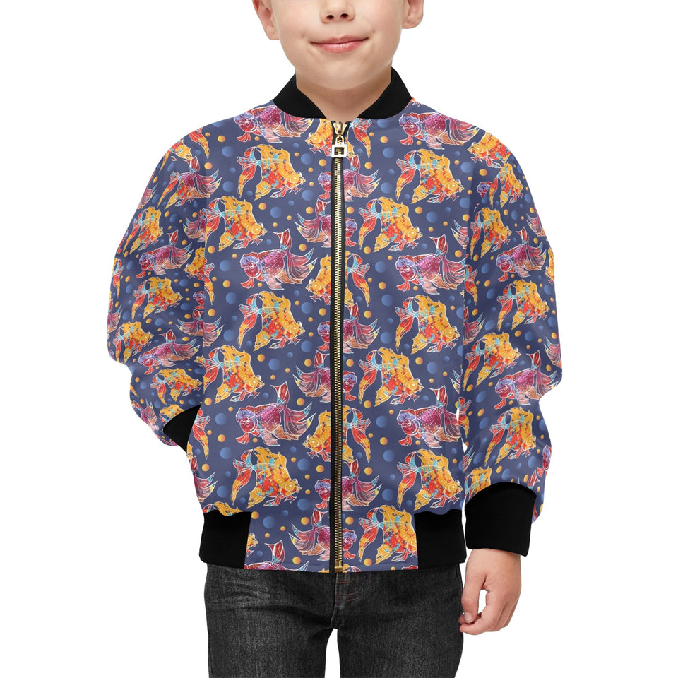 Goldfish Pattern Print Design 05 Kids' Boys' Girls' Bomber Jacket