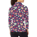 British Pattern Print Design 02 Women's Long Sleeve Polo Shirt