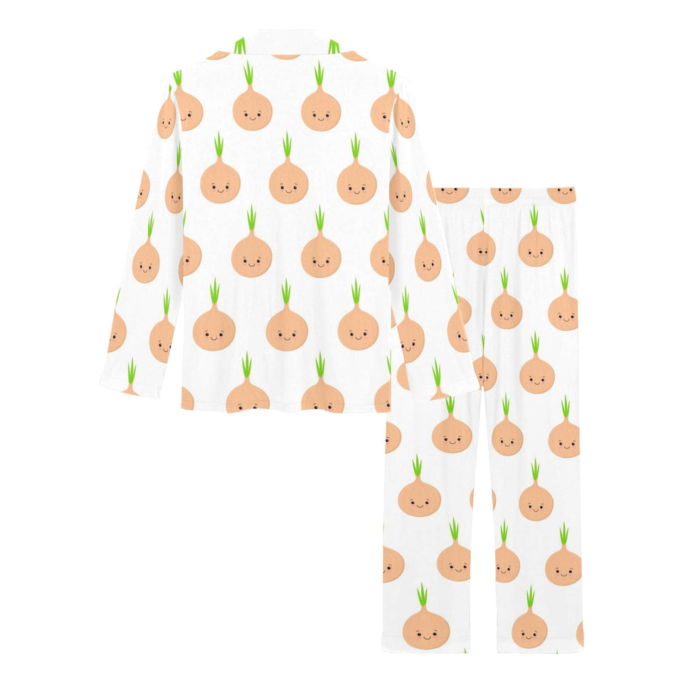 cute onions smiling faces Women's Long Pajama Set
