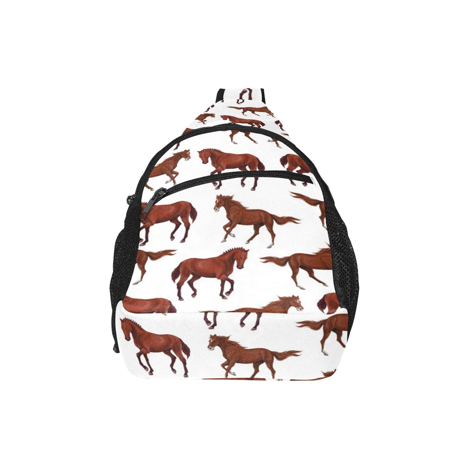 Horses running pattern background All Over Print Chest Bag