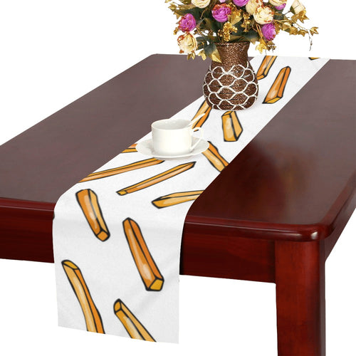 French fries potato pattern Table Runner