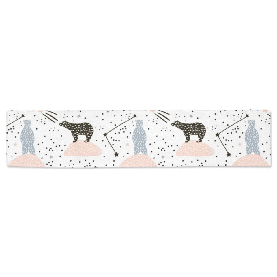 Polar bears star poka dot pattern Table Runner