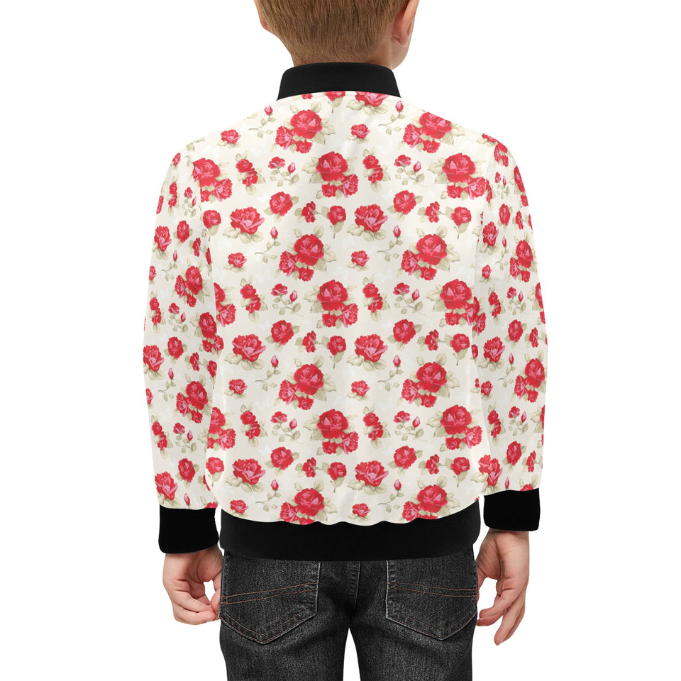 Rose Pattern Print Design 01 Kids' Boys' Girls' Bomber Jacket