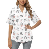 Hedgehog Pattern Print Design 02 Women's All Over Print Hawaiian Shirt