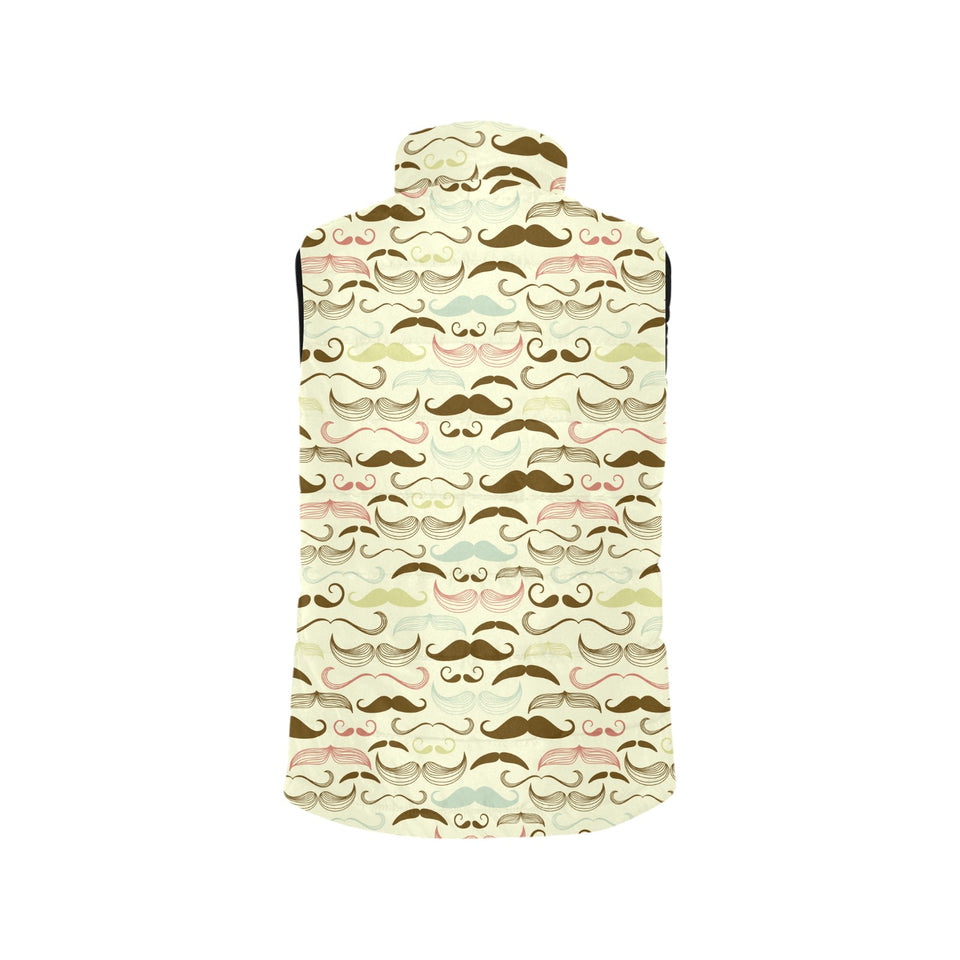 Mustache Beard Pattern Print Design 01 Men's Padded Vest