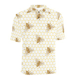 Bee honeycomb seamless design pattern Men's All Over Print Polo Shirt