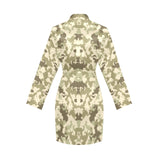 Light Green camouflage pattern Women's Long Sleeve Belted Night Robe