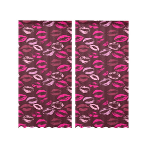 Lips Pattern Print Design 03 Gauze Curtain