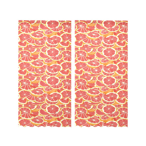 Tropical grapefruit pattern Gauze Curtain