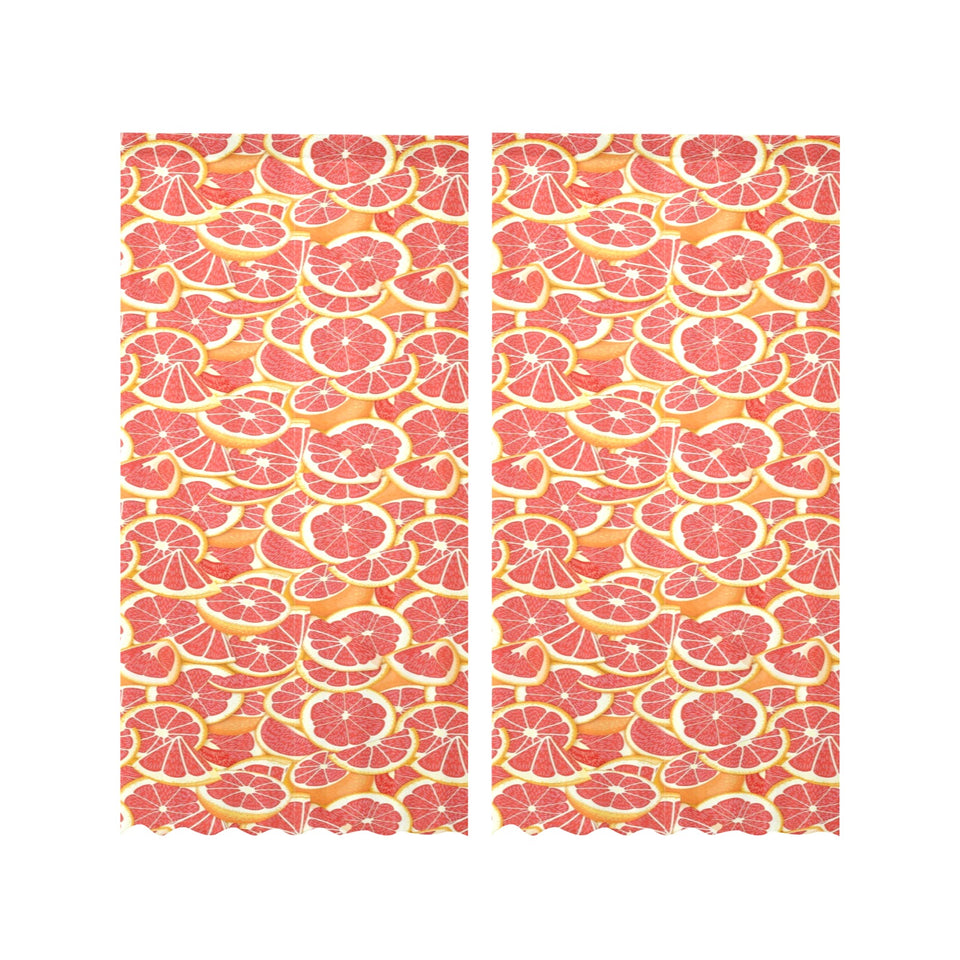 Tropical grapefruit pattern Gauze Curtain