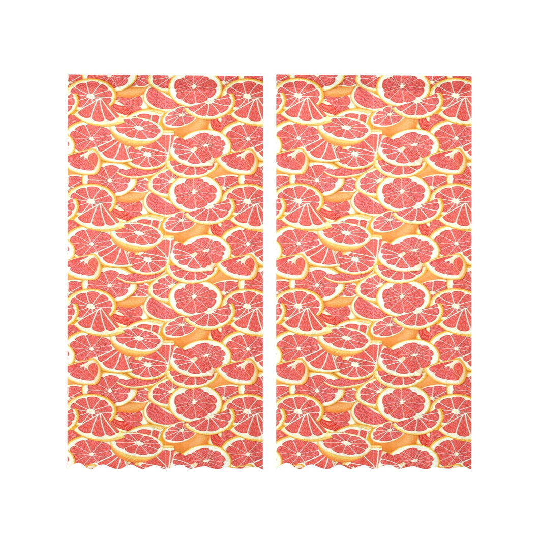 Tropical grapefruit pattern Gauze Curtain