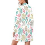 Colorful shell pattern Women's Long Sleeve Belted Night Robe