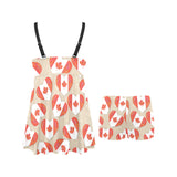 Canada Pattern Print Design 01 Chest Sexy Pleated Two Piece Swim Dress
