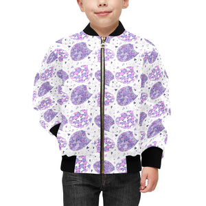 Hedgehog Pattern Print Design 05 Kids' Boys' Girls' Bomber Jacket