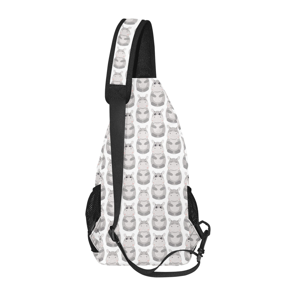 Hippopotamus Pattern Print Design 05 All Over Print Chest Bag