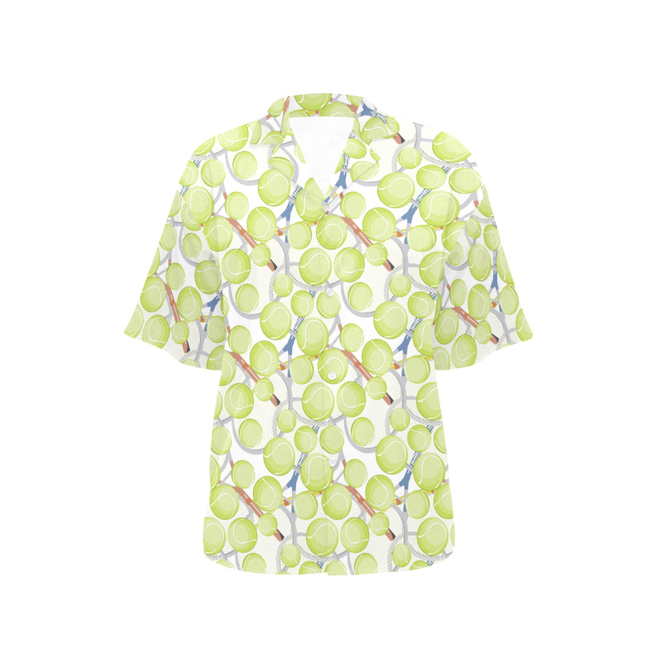 Tennis Pattern Print Design 01 Women's All Over Print Hawaiian Shirt