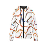 Boomerang Australian aboriginal ornament pattern Women's Padded Hooded Jacket