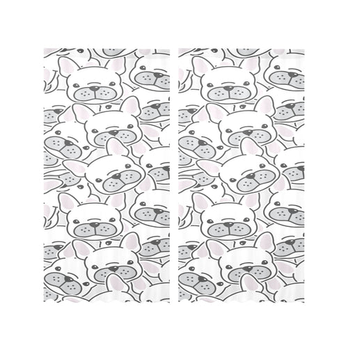 Cute french bulldog head pattern Gauze Curtain