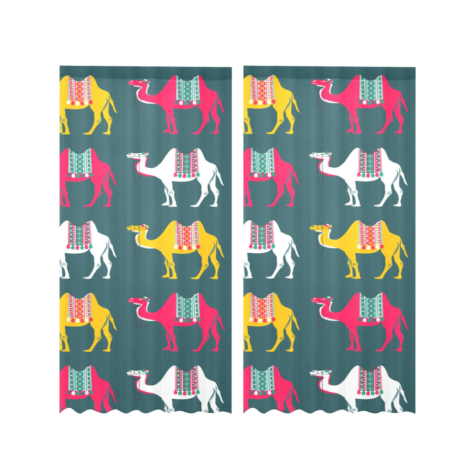 Camel pattern Gauze Curtain