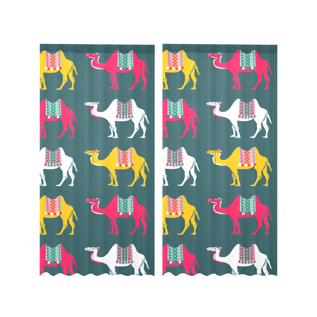 Camel pattern Gauze Curtain