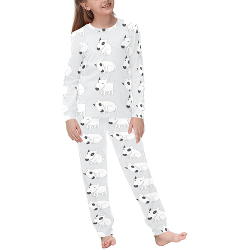 Bull Terrier Pattern Print Design 01 Kids' Boys' Girls' All Over Print Pajama Set