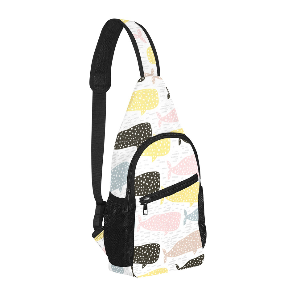 Whale dot pattern All Over Print Chest Bag