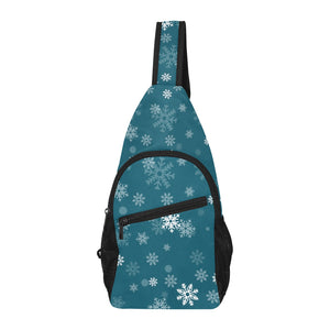 Snowflake pattern dark background All Over Print Chest Bag