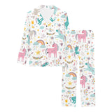 Colorful unicorn pattern Women's Long Pajama Set