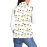 Silhouettes of goat and tree pattern Women's Padded Vest